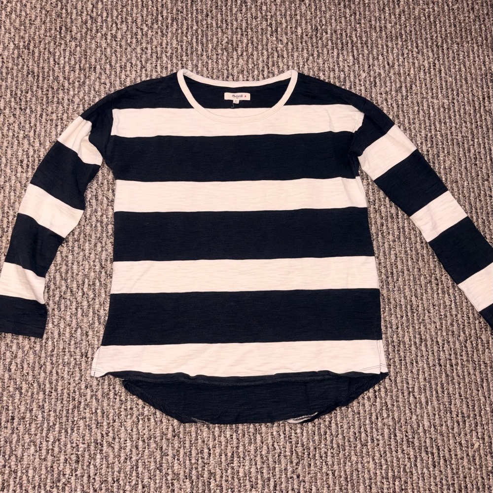 Madewell Black and White Striped Sweater